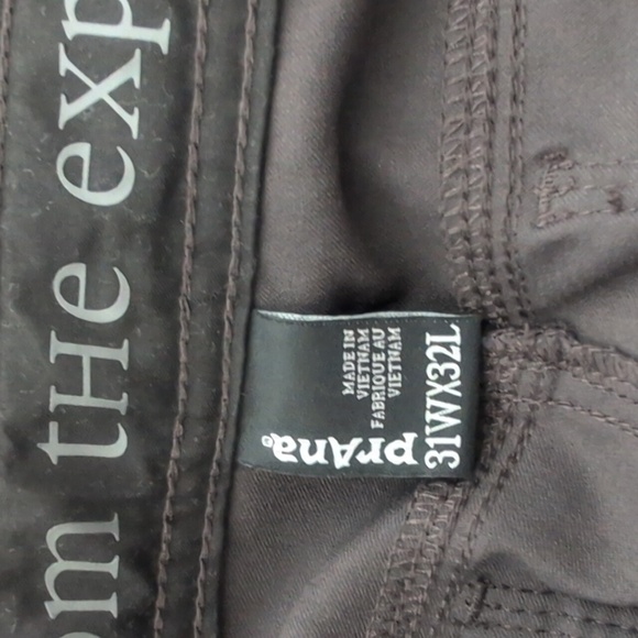 Prana Men's Zion Stretch Pants Gray 31x32 Roll Tab Hem - Picture 6 of 7